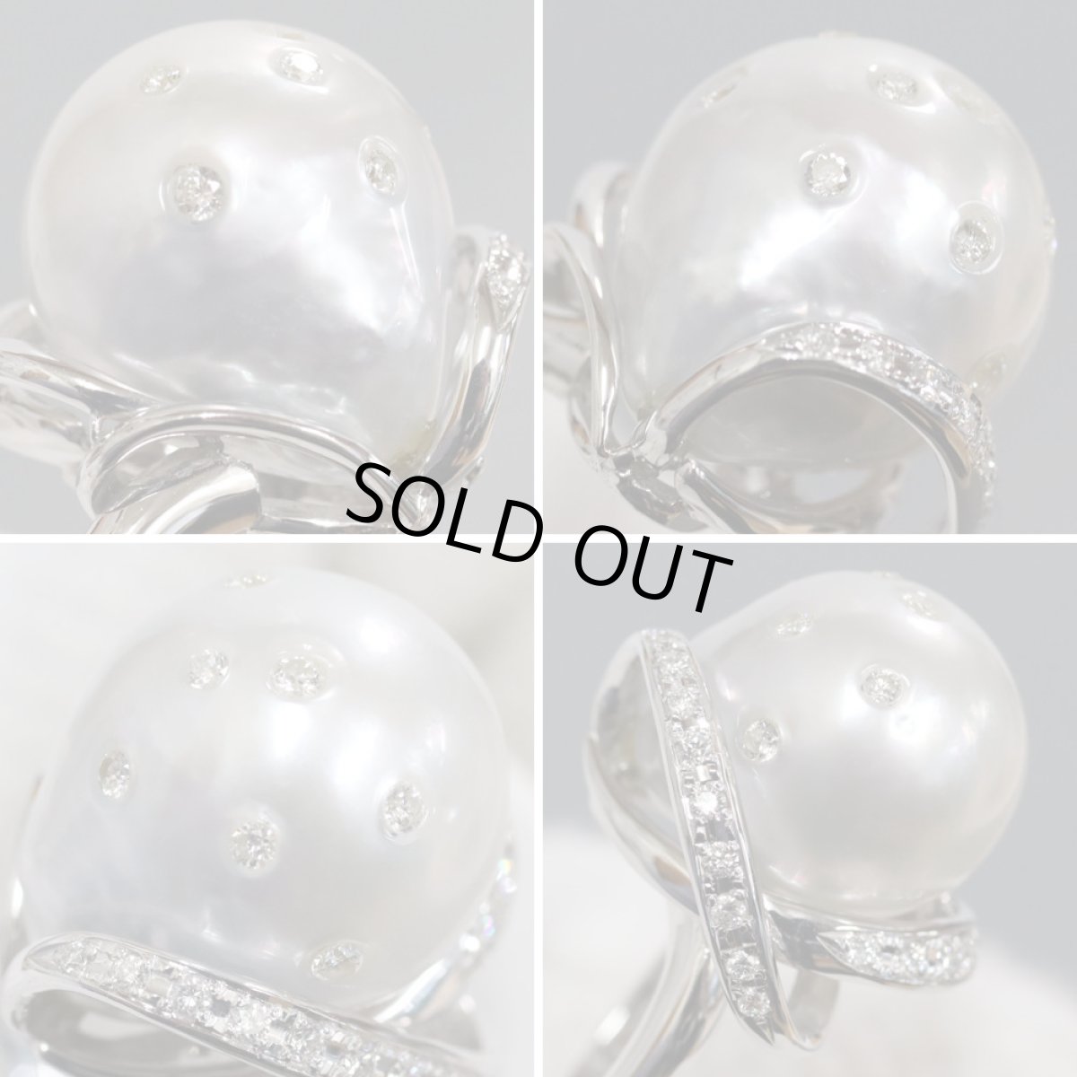 画像4: K18WGパールダイヤモンドリング D0.22 11.5g #12 (4)