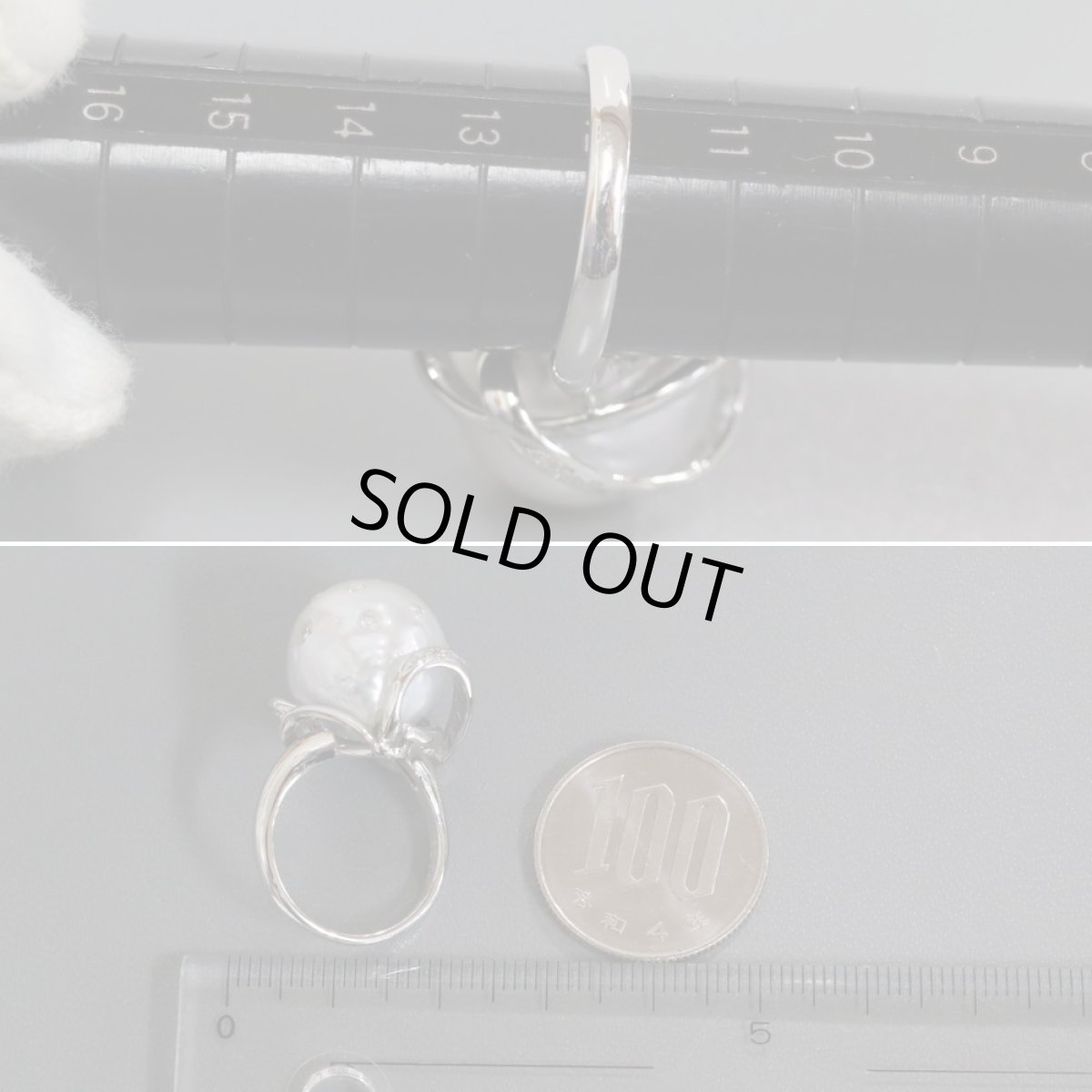 画像7: K18WGパールダイヤモンドリング D0.22 11.5g #12 (7)