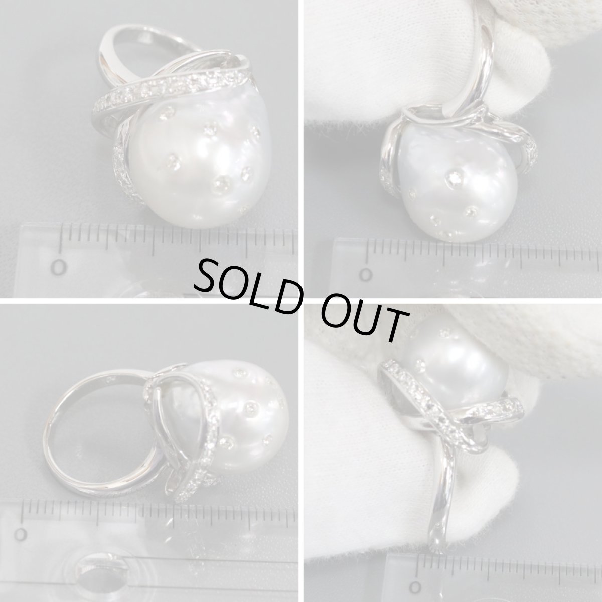 画像9: K18WGパールダイヤモンドリング D0.22 11.5g #12 (9)