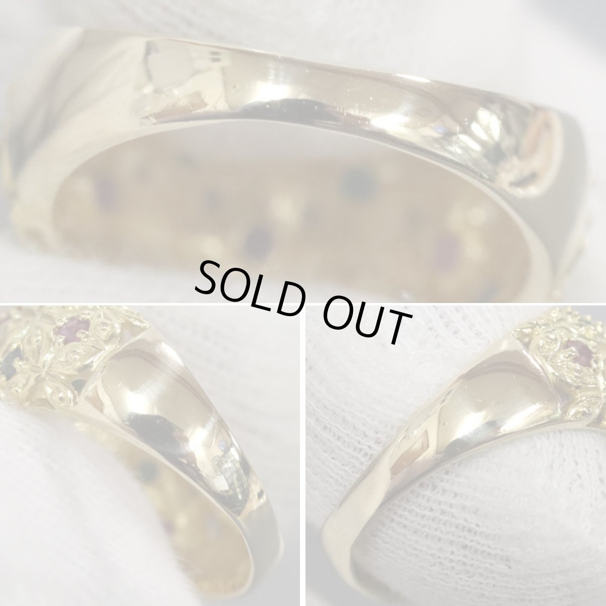 画像5: K18マルチストーンリング R0.23 S0.17 E0.13 D0.08 6.5g #13 (5)