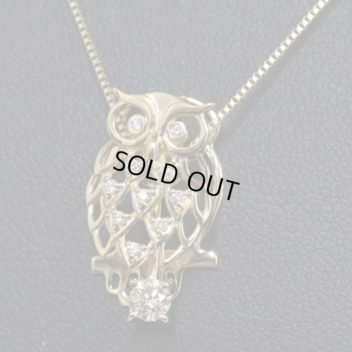 画像7: K18ダイヤモンドペンダント フクロウモチーフ D0.07 D0.18 4.1g (7)