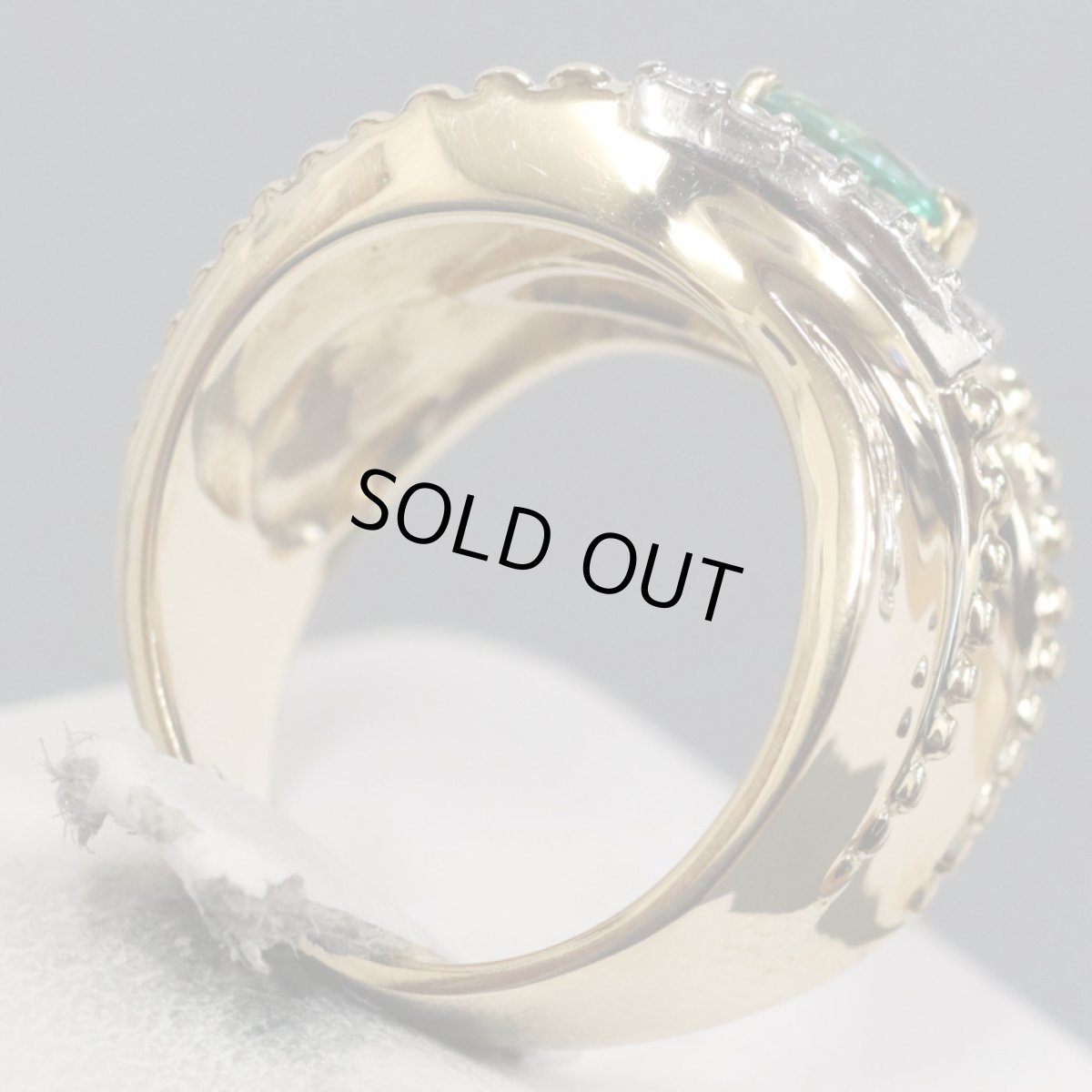 画像4: 山本真理 K18/Pt900エメラルドダイヤモンドリング E0.51 D0.21 11.7g #12 (4)