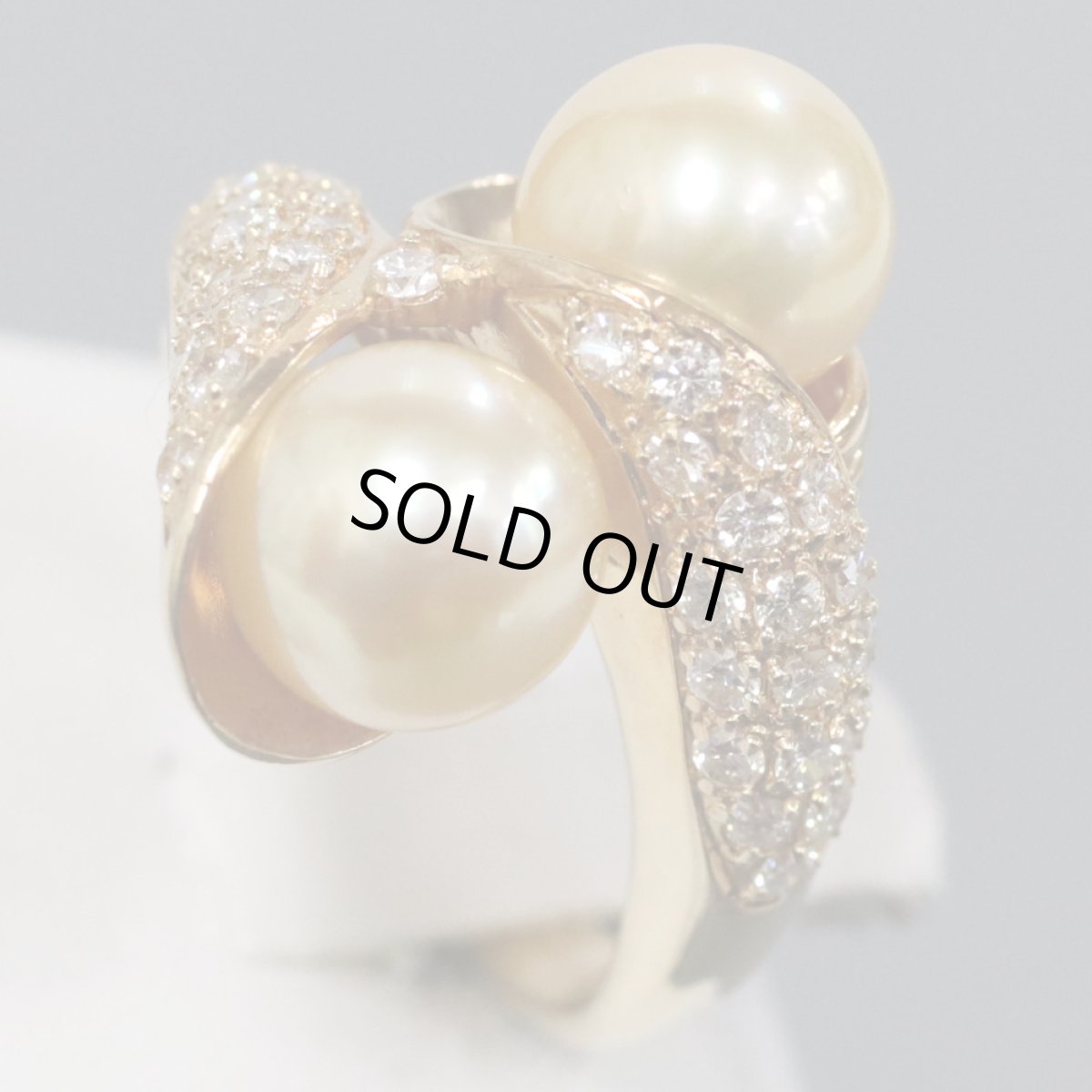 画像3: K18ゴールデンパールダイヤモンドリング D0.60 10.3g #12 (3)