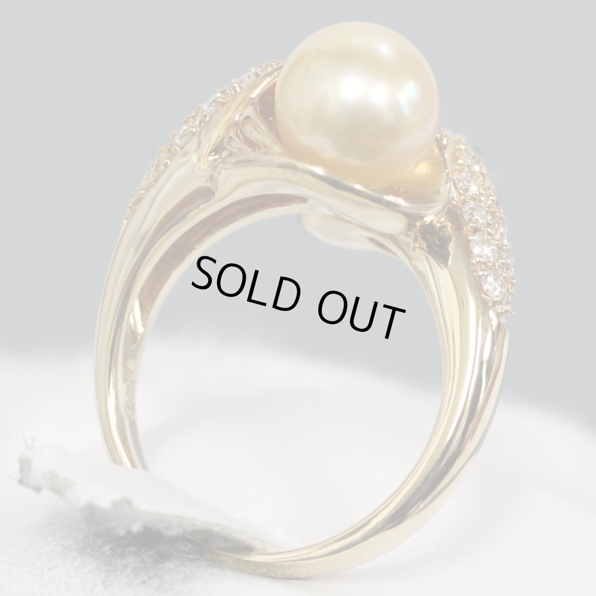 画像4: K18ゴールデンパールダイヤモンドリング D0.60 10.3g #12 (4)