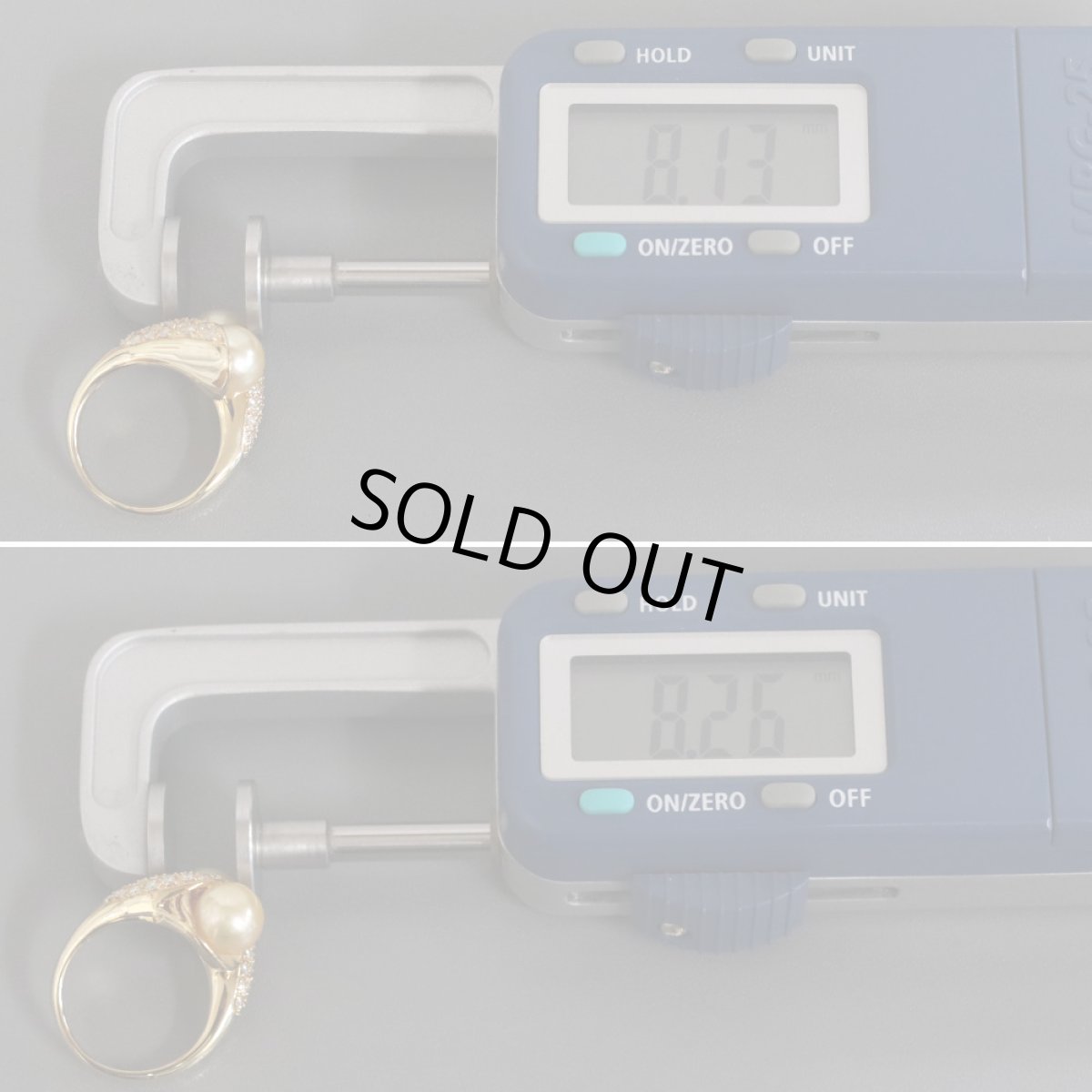 画像5: K18ゴールデンパールダイヤモンドリング D0.60 10.3g #12 (5)