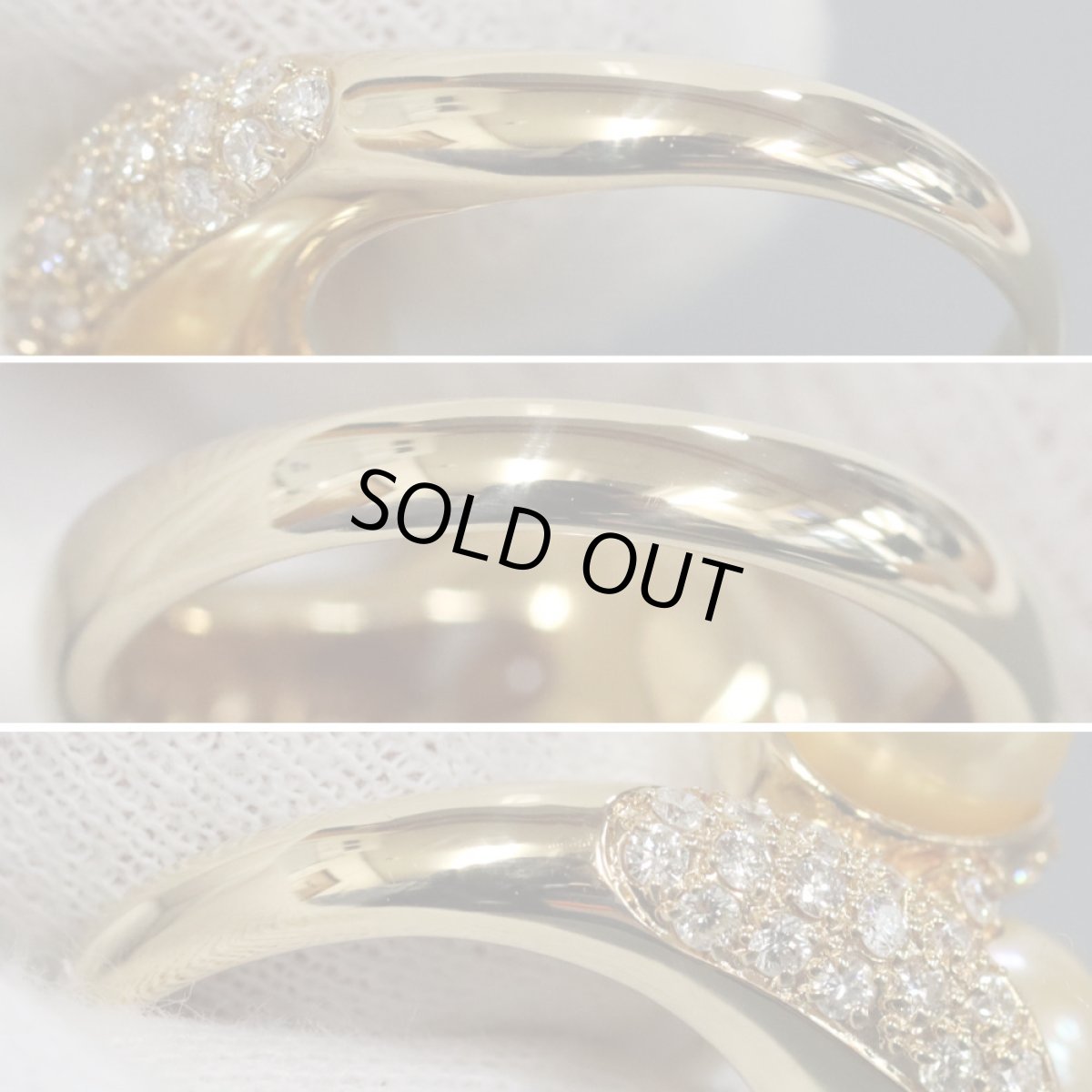 画像6: K18ゴールデンパールダイヤモンドリング D0.60 10.3g #12 (6)