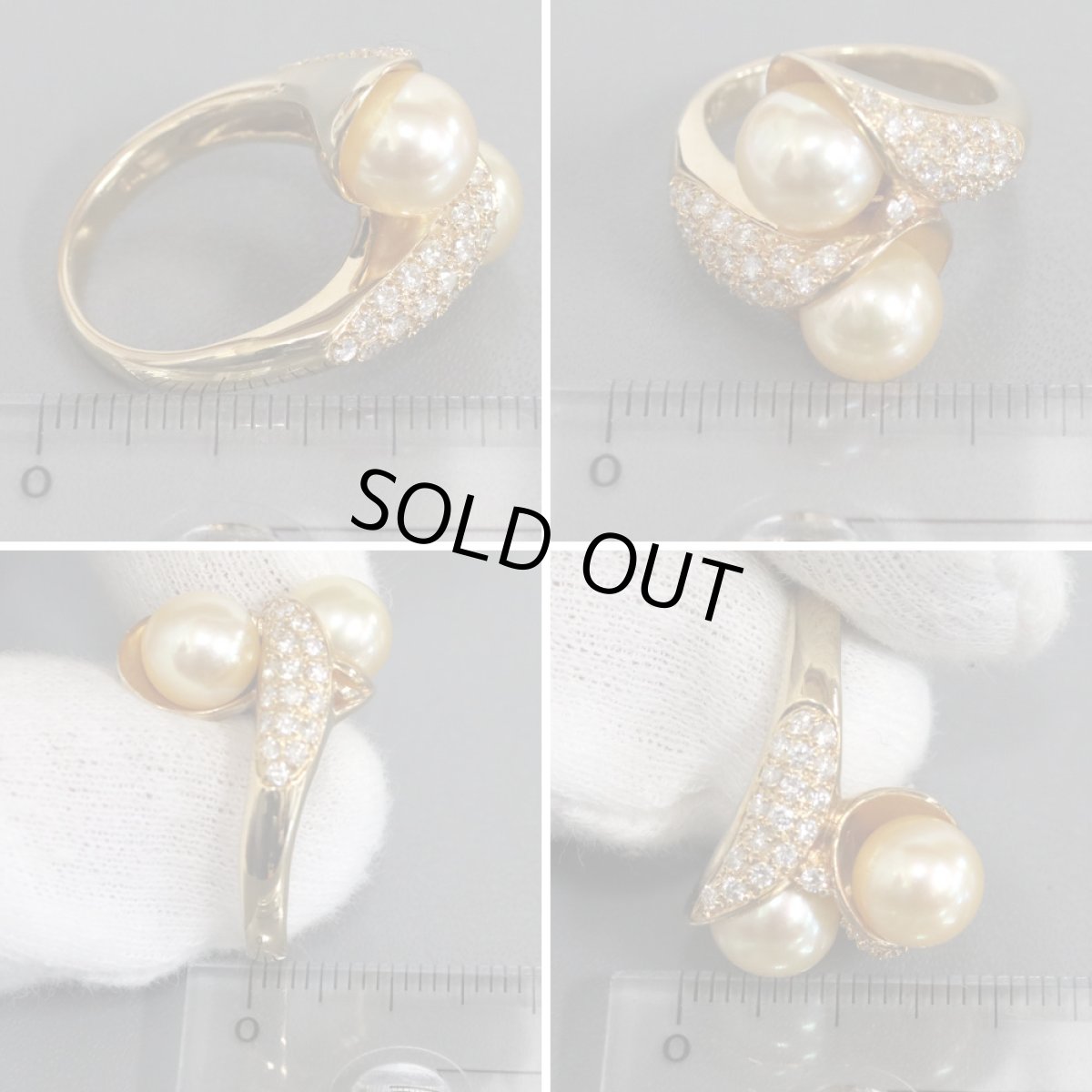 画像9: K18ゴールデンパールダイヤモンドリング D0.60 10.3g #12 (9)