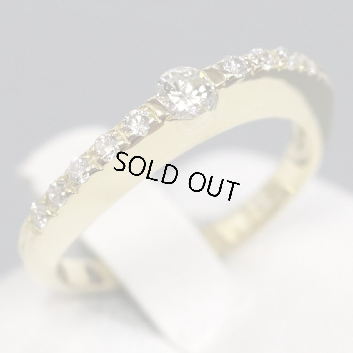 画像1: K18ダイヤモンドリング D0.30 4.0g #12 (1)