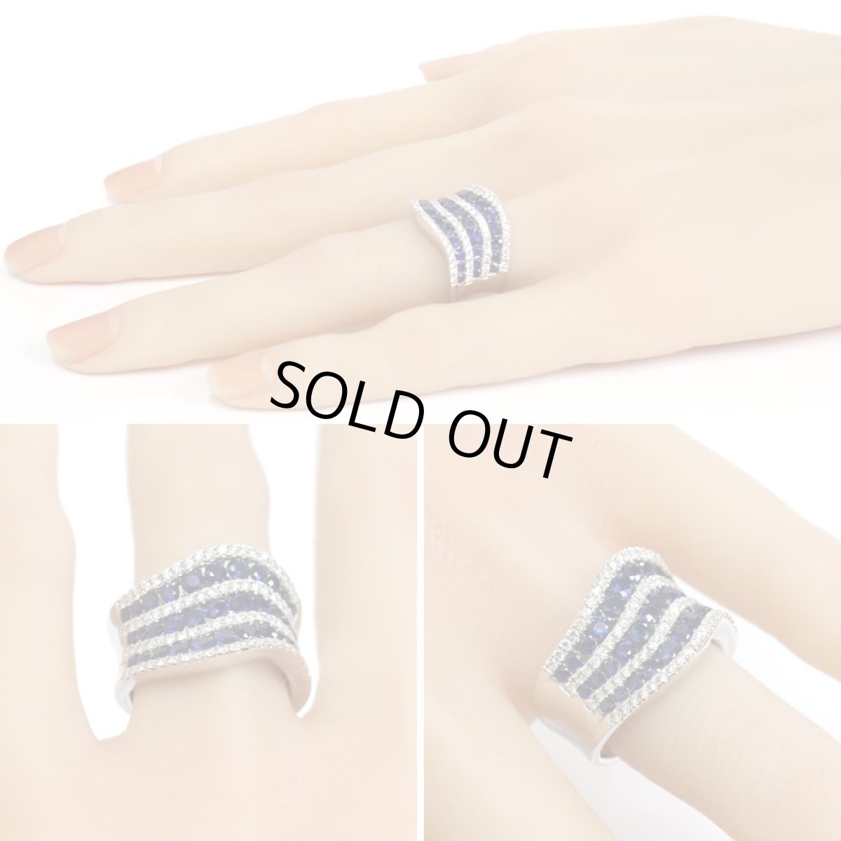 画像10: 750サファイアダイヤモンドリング S2.01 D0.71 10.9g #15 (10)