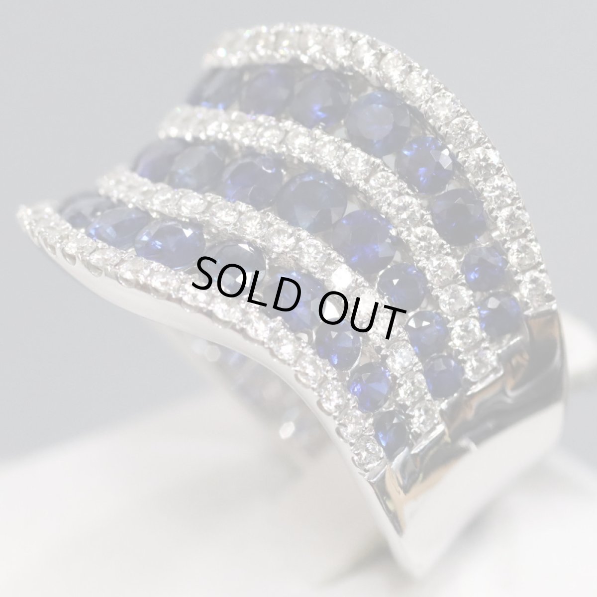 画像2: 750サファイアダイヤモンドリング S2.01 D0.71 10.9g #15 (2)