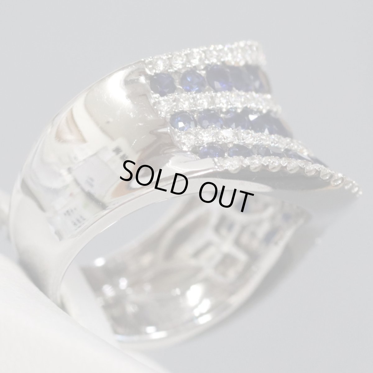 画像5: 750サファイアダイヤモンドリング S2.01 D0.71 10.9g #15 (5)