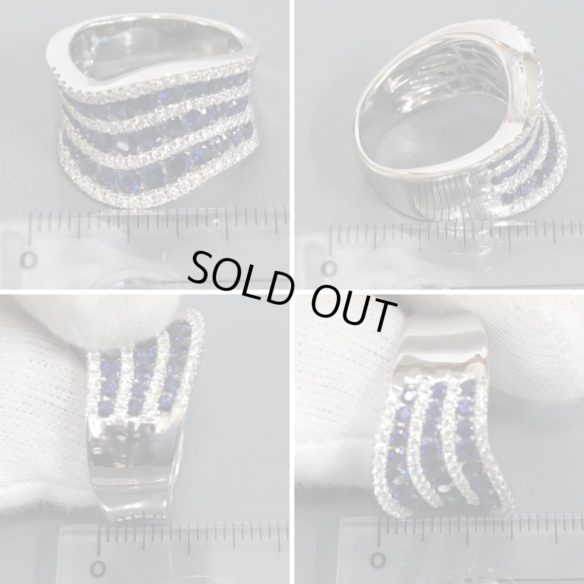 画像9: 750サファイアダイヤモンドリング S2.01 D0.71 10.9g #15 (9)