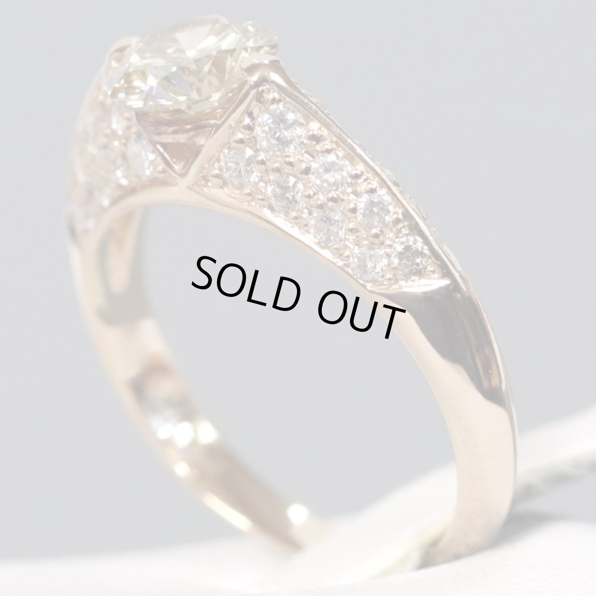 画像2: K18PGブラウンダイヤモンドリング D0.754 D0.48 3.4g #9 (2)