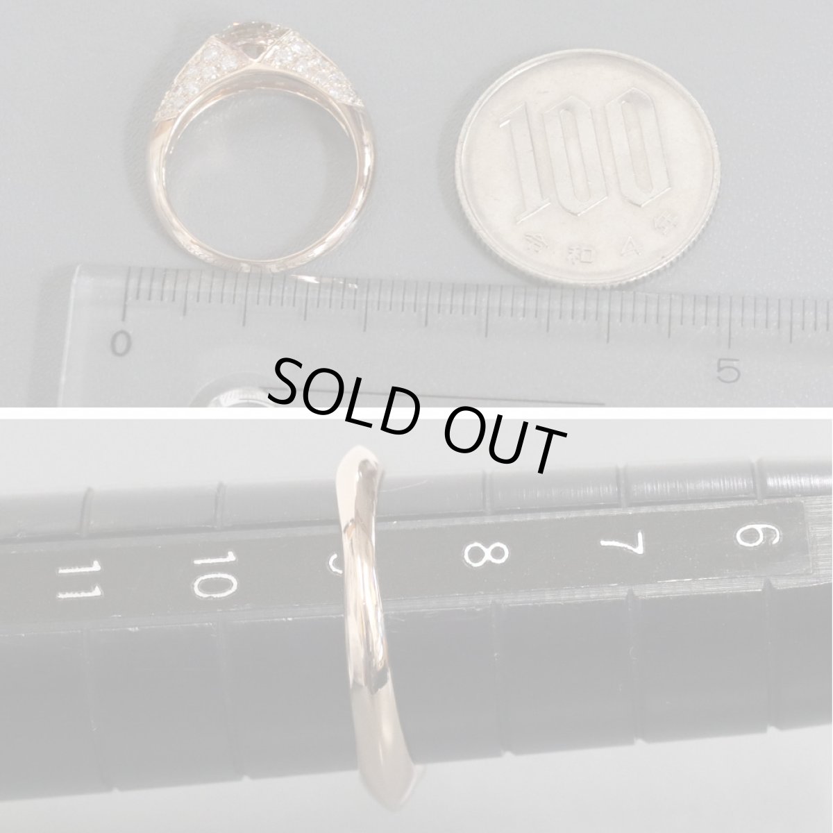 画像8: K18PGブラウンダイヤモンドリング D0.754 D0.48 3.4g #9 (8)