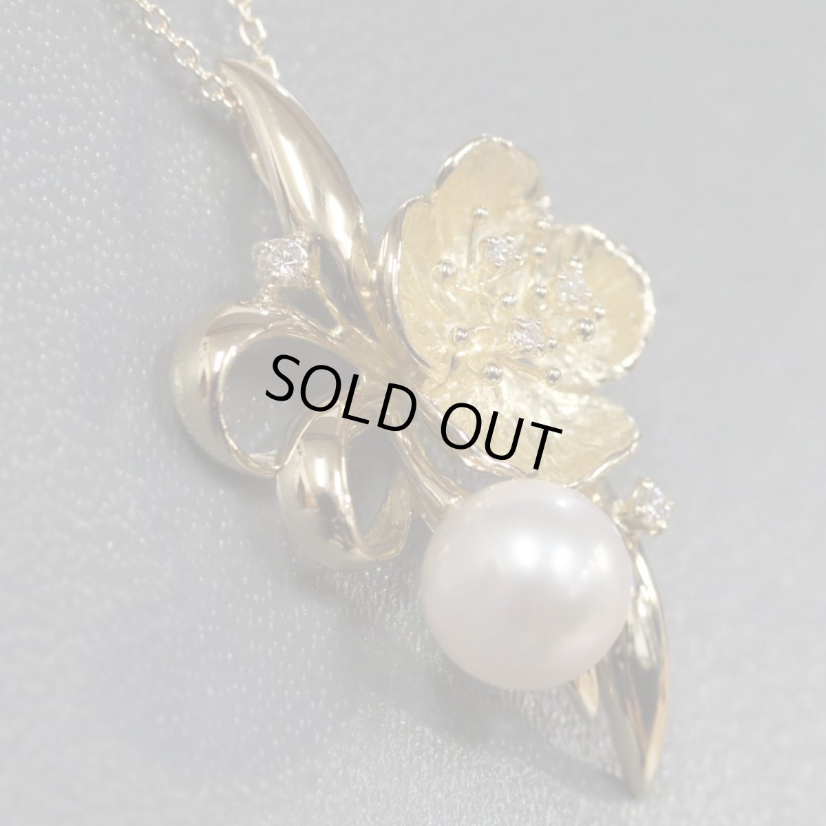 画像2: K18パールダイヤモンドペンダント フラワーモチーフ D0.05 5.5g (2)