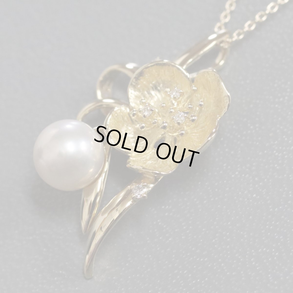 画像3: K18パールダイヤモンドペンダント フラワーモチーフ D0.05 5.5g (3)