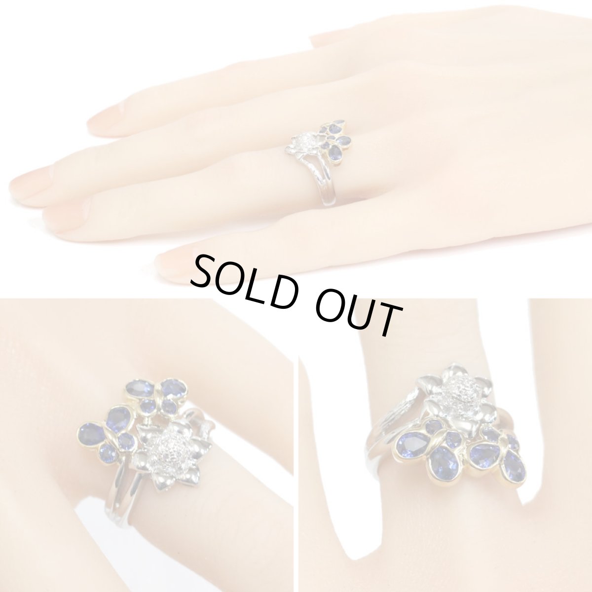 画像10: Pt900/K18サファイアダイヤモンドリング S1.90 D0.16 9.2g #11 (10)