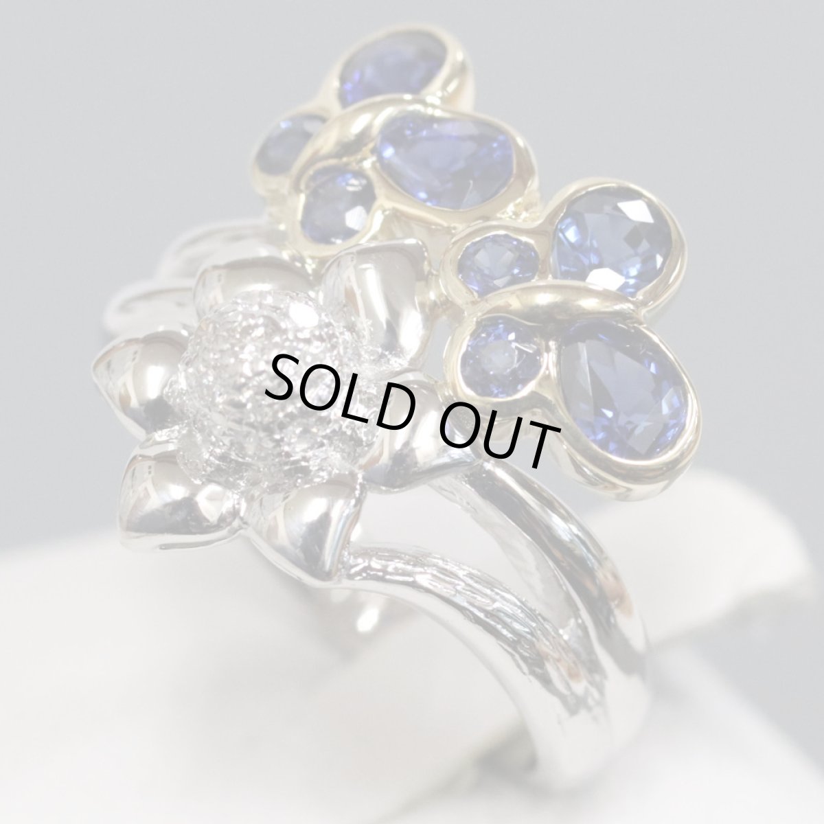 画像2: Pt900/K18サファイアダイヤモンドリング S1.90 D0.16 9.2g #11 (2)