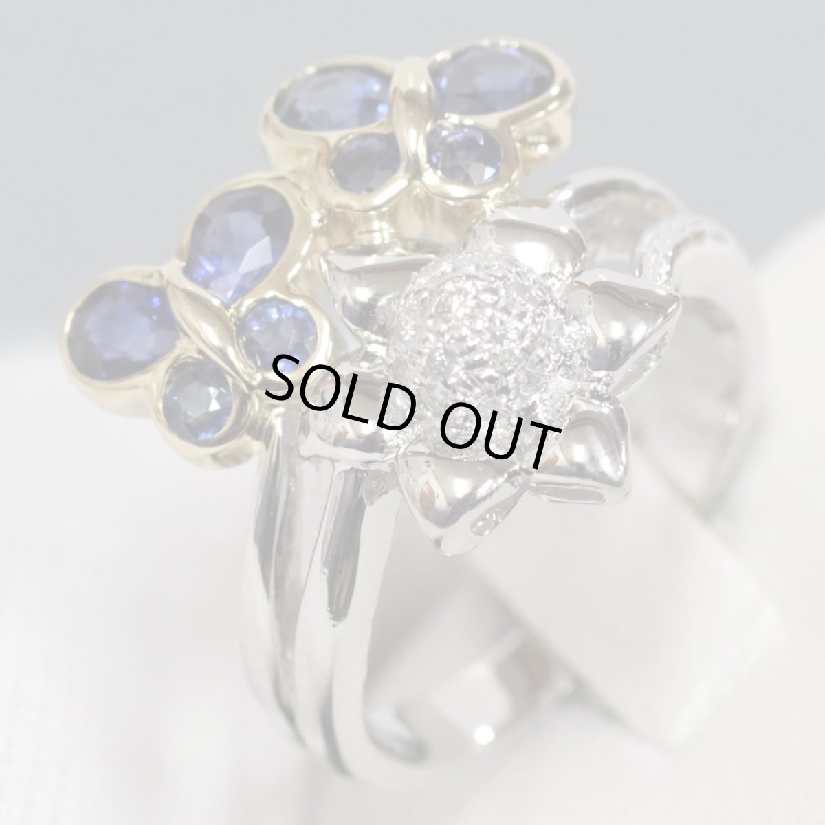 画像3: Pt900/K18サファイアダイヤモンドリング S1.90 D0.16 9.2g #11 (3)