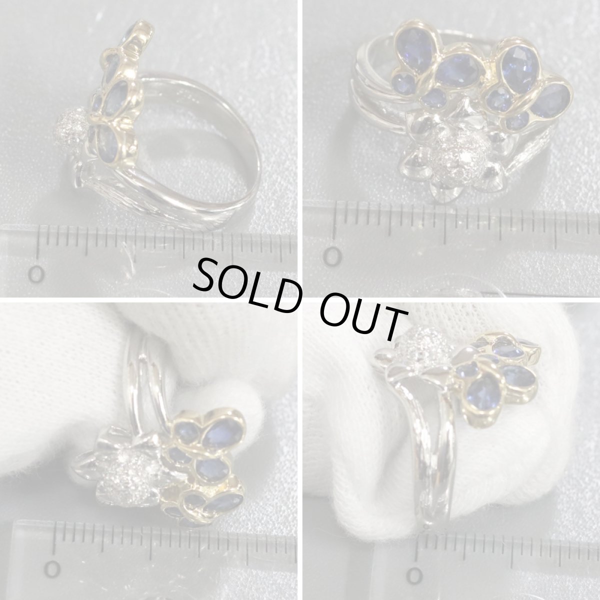 画像9: Pt900/K18サファイアダイヤモンドリング S1.90 D0.16 9.2g #11 (9)