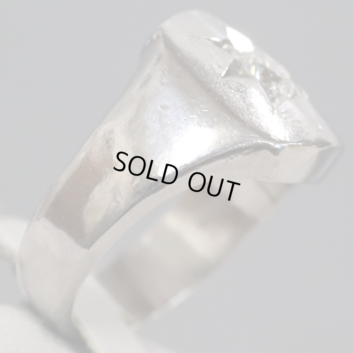 画像3: Pt900ダイヤモンドリング D0.36 16.7g #13.5 印台 (3)