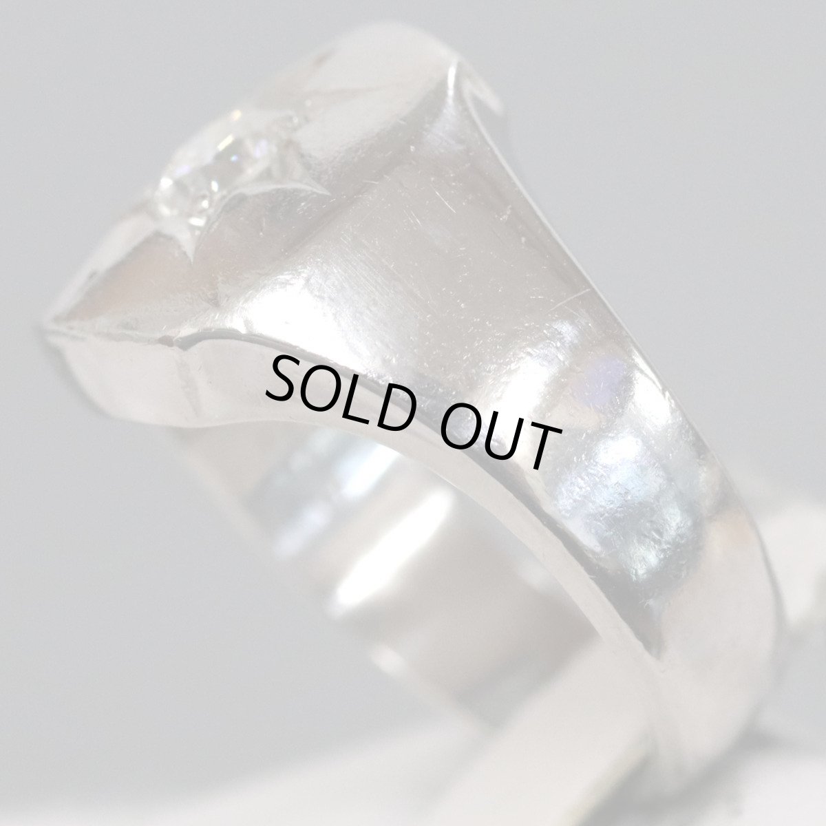 画像4: Pt900ダイヤモンドリング D0.36 16.7g #13.5 印台 (4)