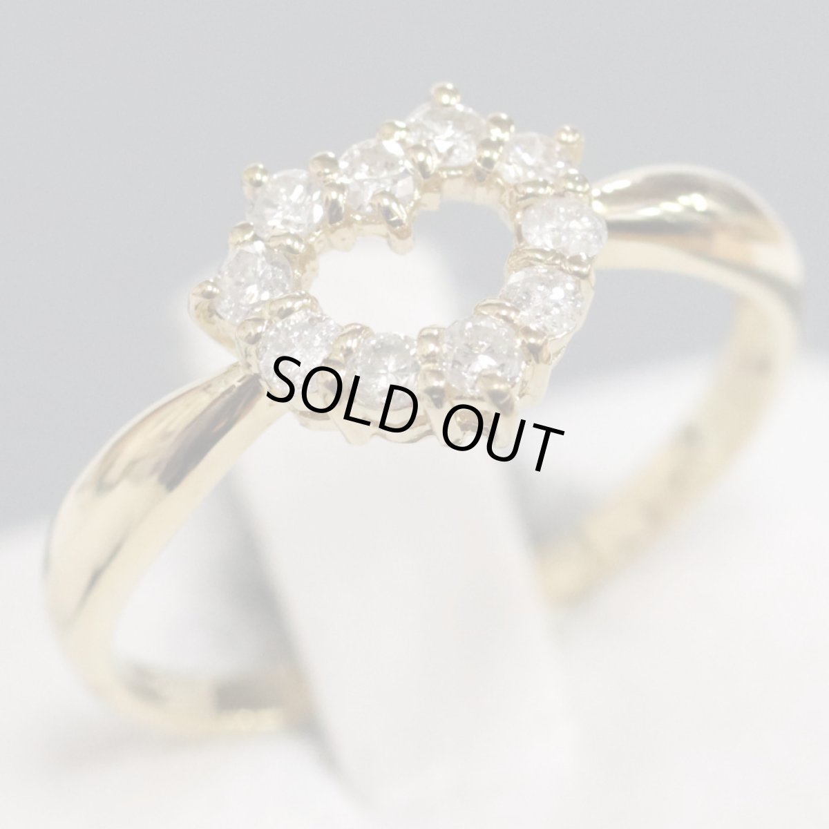 画像1: K18ダイヤモンドリング ハートモチーフ D0.30 1.9g #13 (1)