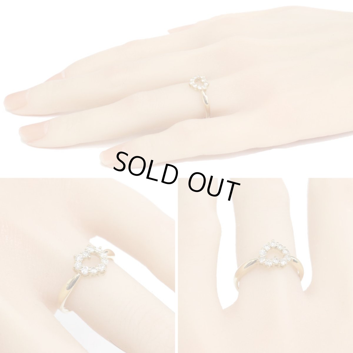 画像10: K18ダイヤモンドリング ハートモチーフ D0.30 1.9g #13 (10)