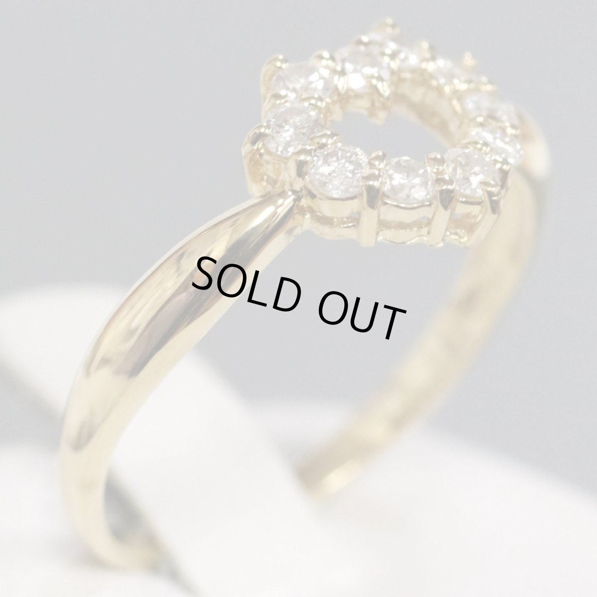 画像2: K18ダイヤモンドリング ハートモチーフ D0.30 1.9g #13 (2)