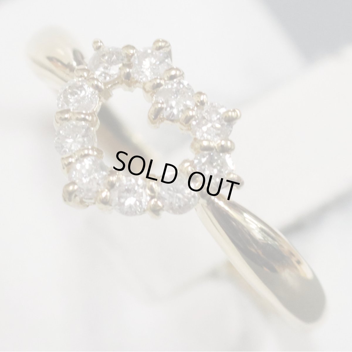 画像4: K18ダイヤモンドリング ハートモチーフ D0.30 1.9g #13 (4)