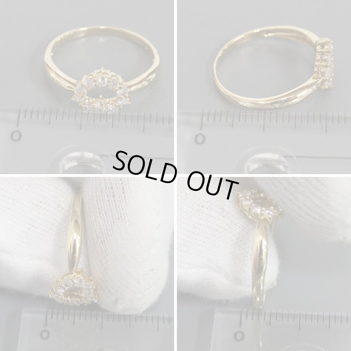 画像9: K18ダイヤモンドリング ハートモチーフ D0.30 1.9g #13 (9)