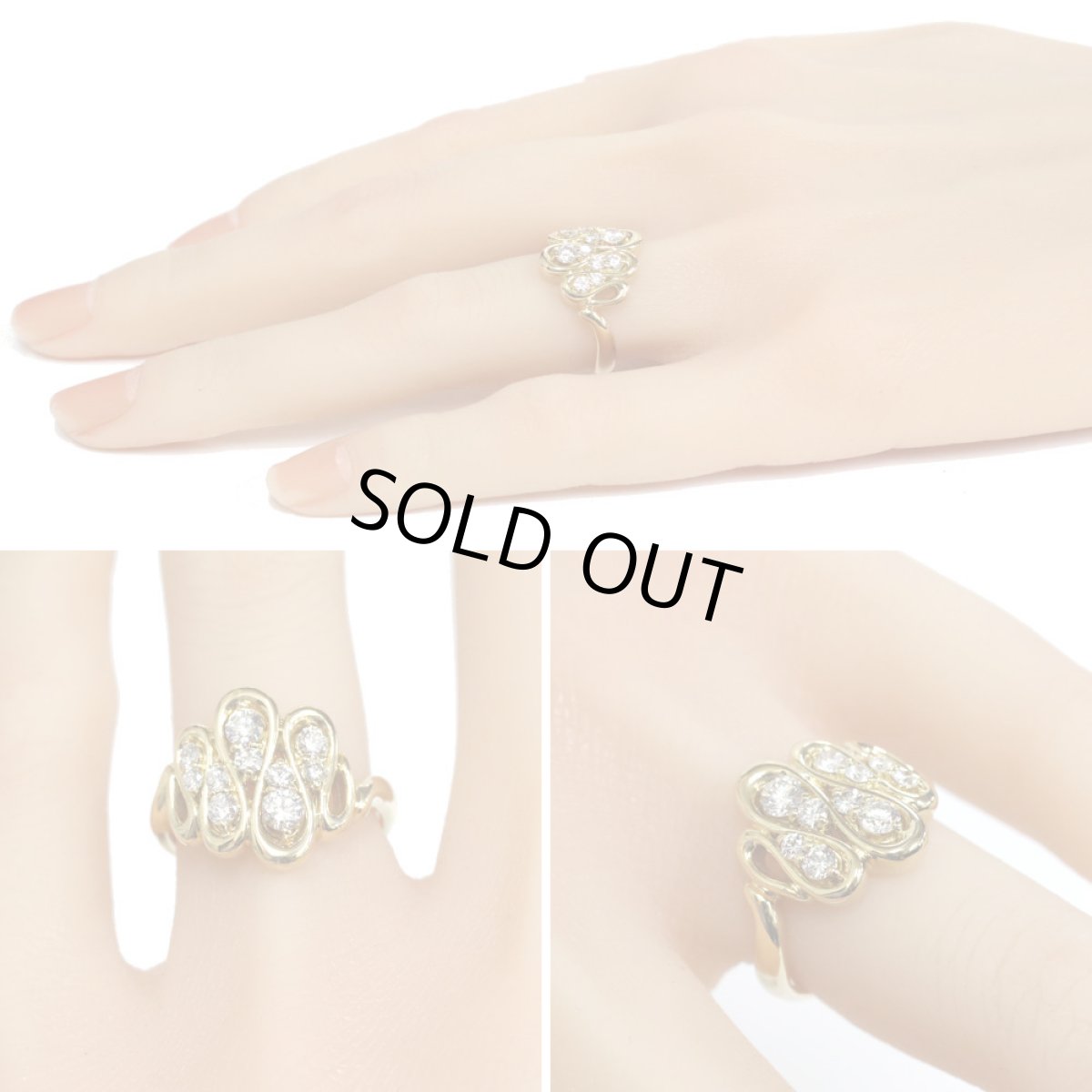 画像10: 星の砂 K18ダイヤモンドリング D0.56 7.5g #12 (10)