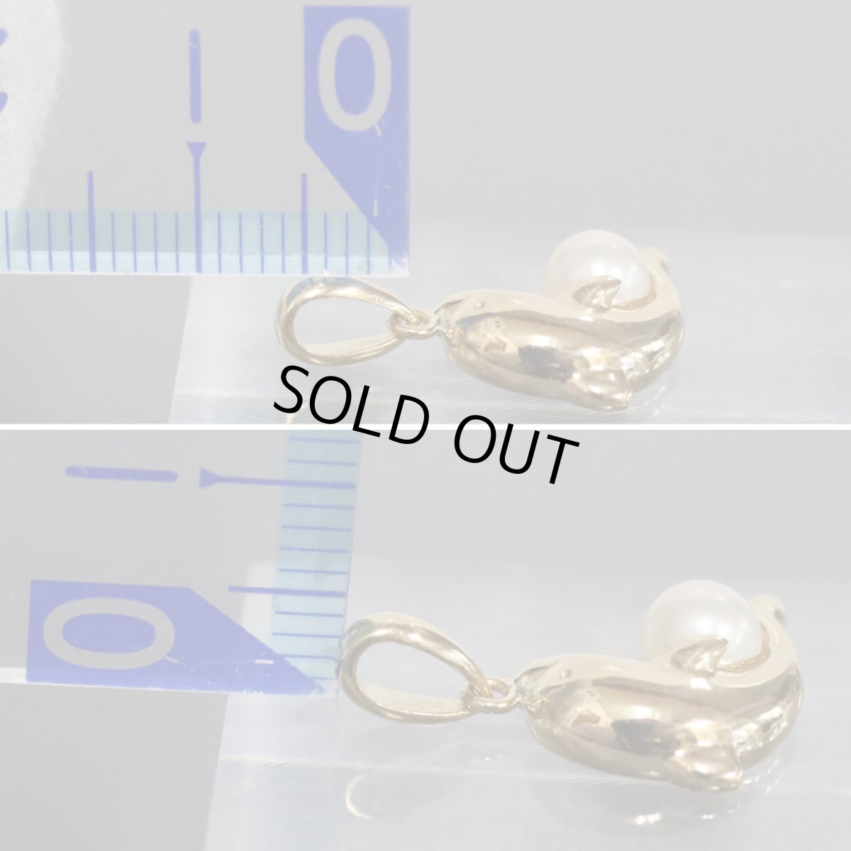 画像7: K18パールペンダントトップ イルカモチーフ 1.7g (7)