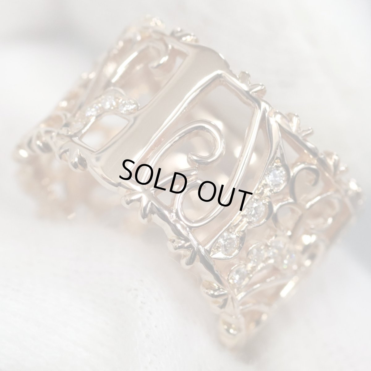 画像6: K18PGダイヤモンドリング フラワーモチーフ D0.72 8.1g #12 (6)