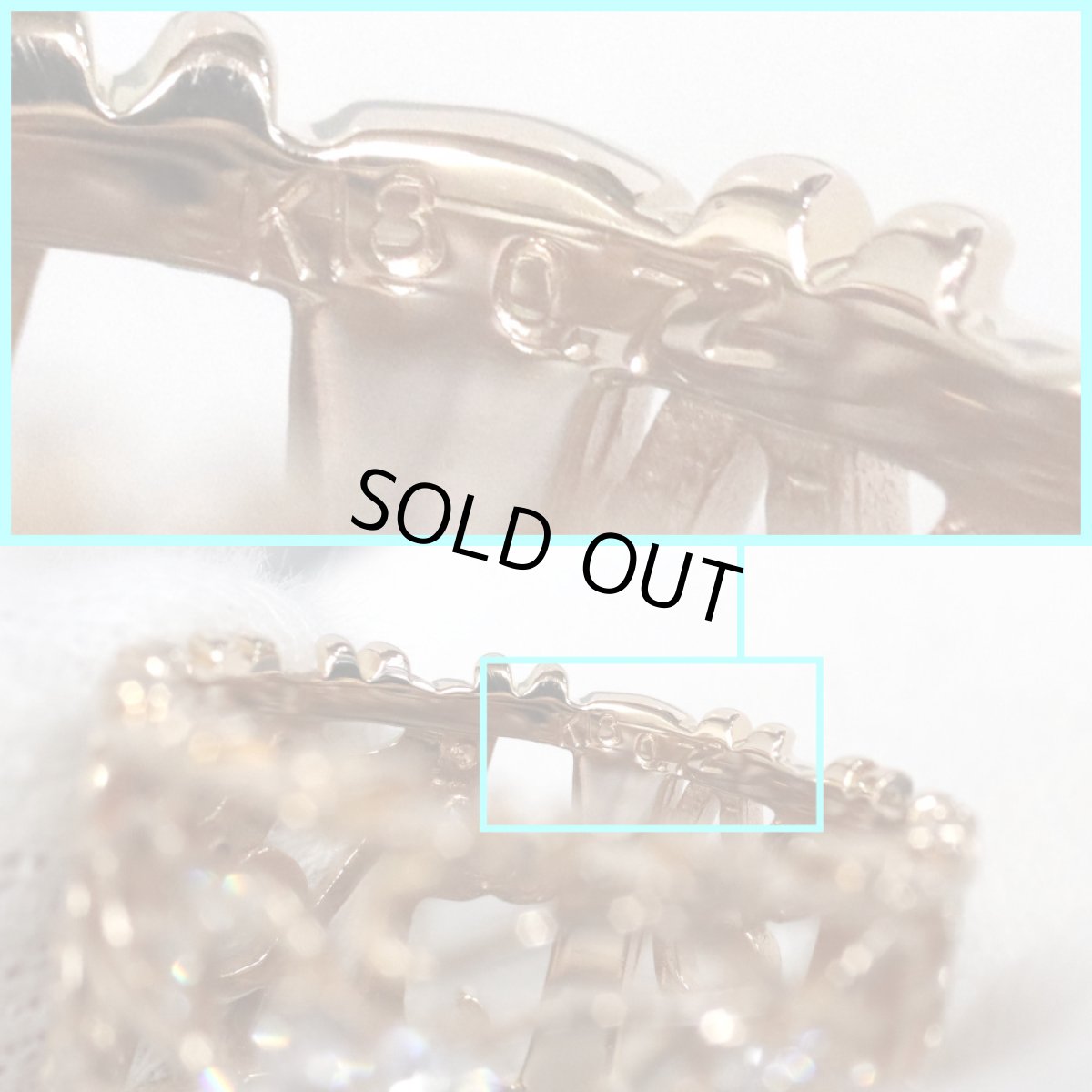 画像7: K18PGダイヤモンドリング フラワーモチーフ D0.72 8.1g #12 (7)