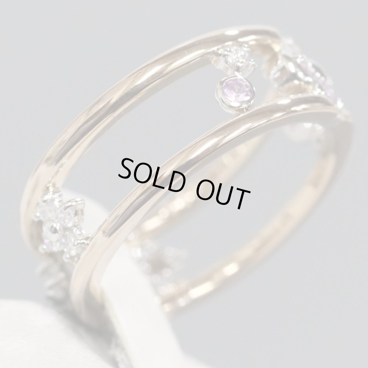 画像3: K18PG/K18WGピンクサファイアダイヤモンドリング PS0.20 D0.19 5.1g #12 (3)