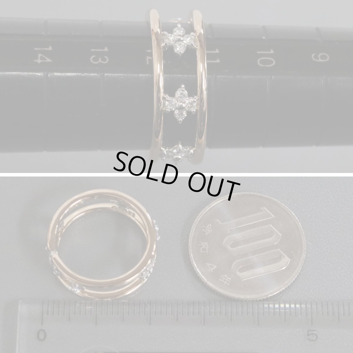 画像7: K18PG/K18WGピンクサファイアダイヤモンドリング PS0.20 D0.19 5.1g #12 (7)