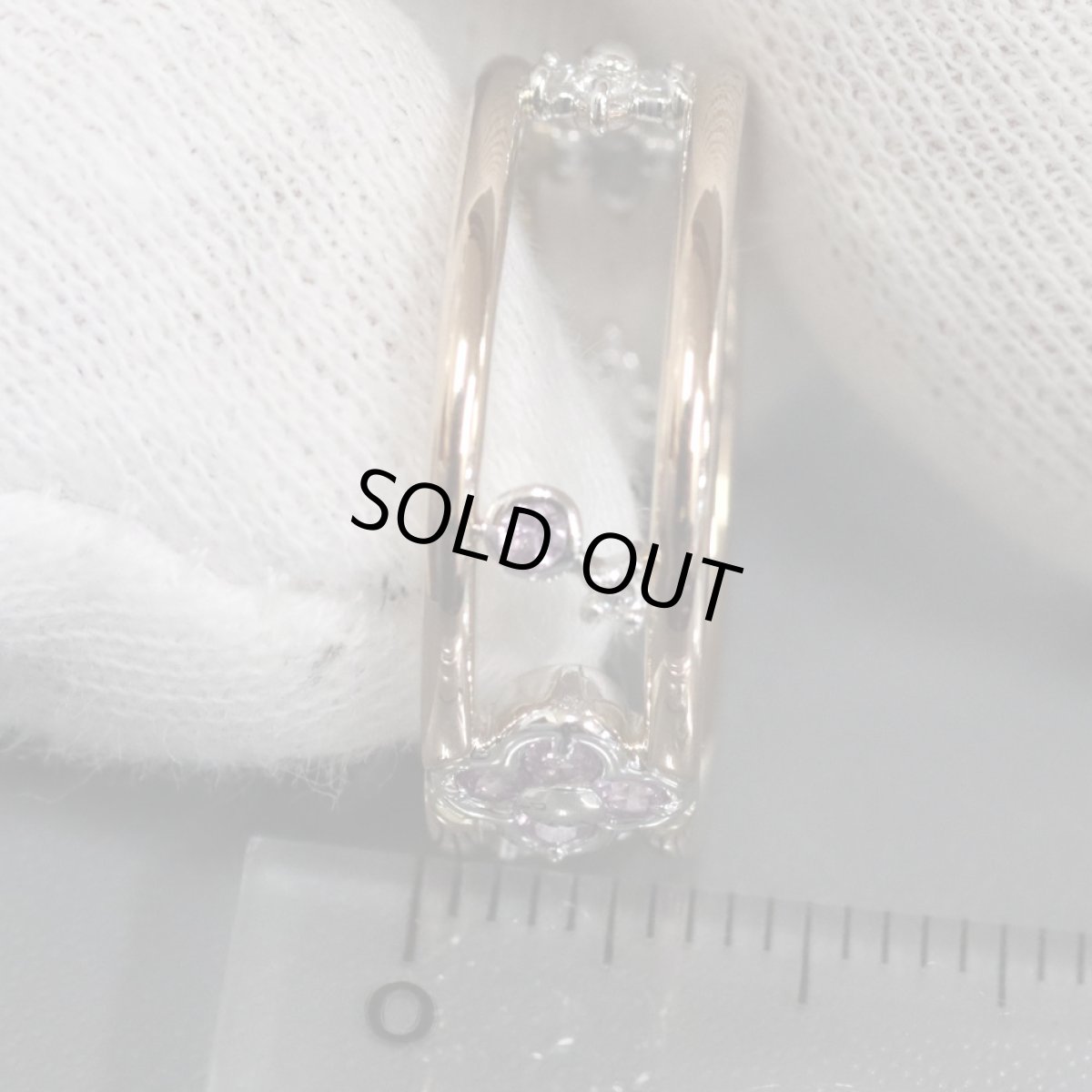 画像8: K18PG/K18WGピンクサファイアダイヤモンドリング PS0.20 D0.19 5.1g #12 (8)