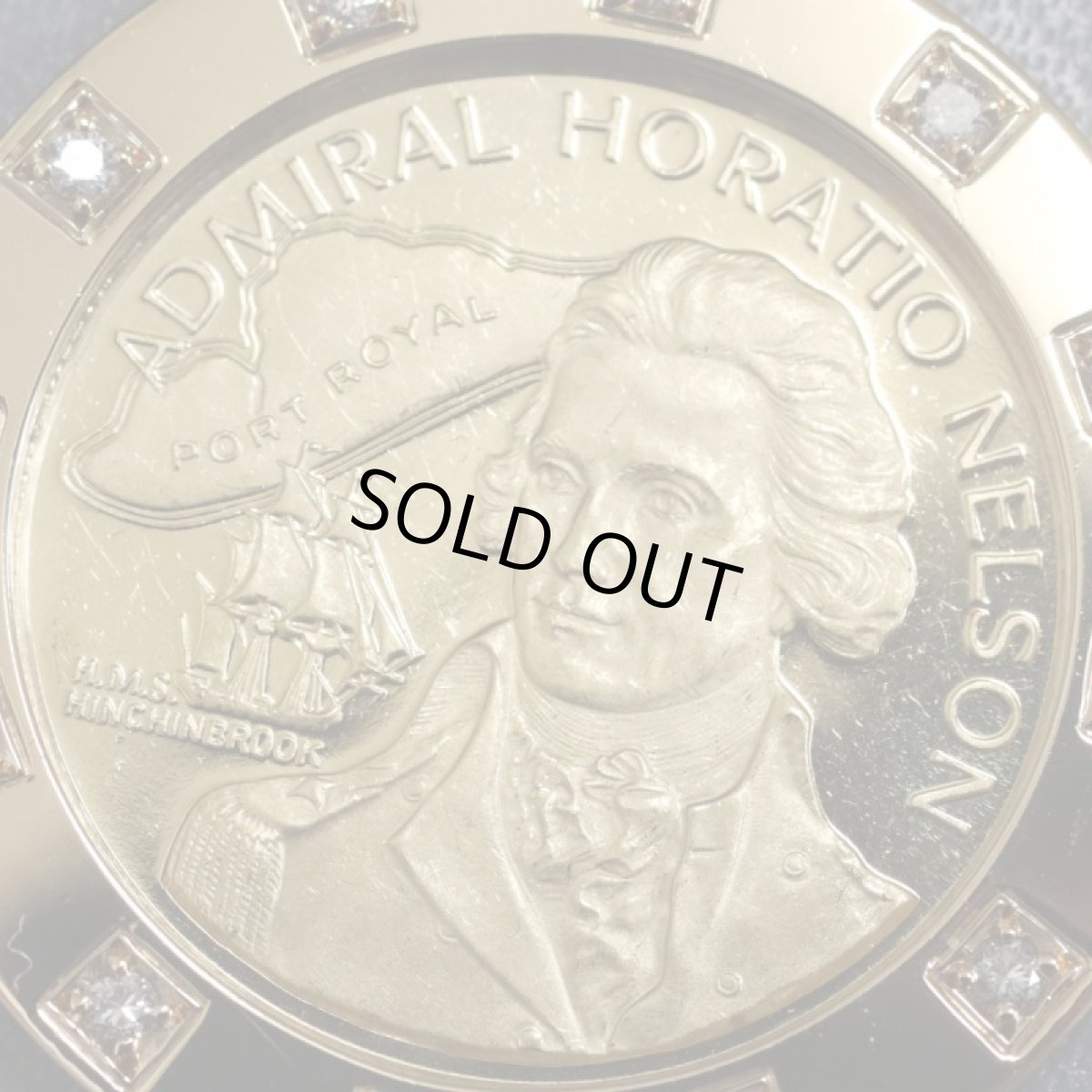 画像3: K18/K21.6ダイヤモンドペンダントトップ ネルソン提督 D0.28 16.7g (3)