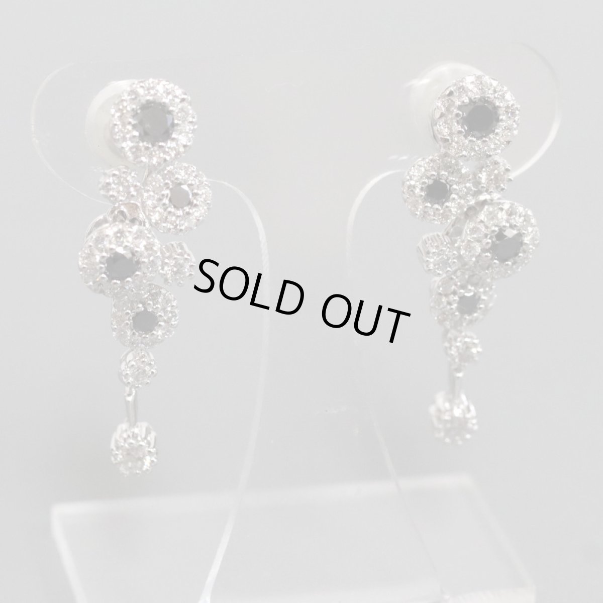 画像2: K18WG/K14WGブラックダイヤモンドピアス D0.45×2 BkD0.20×2 5.4g (2)