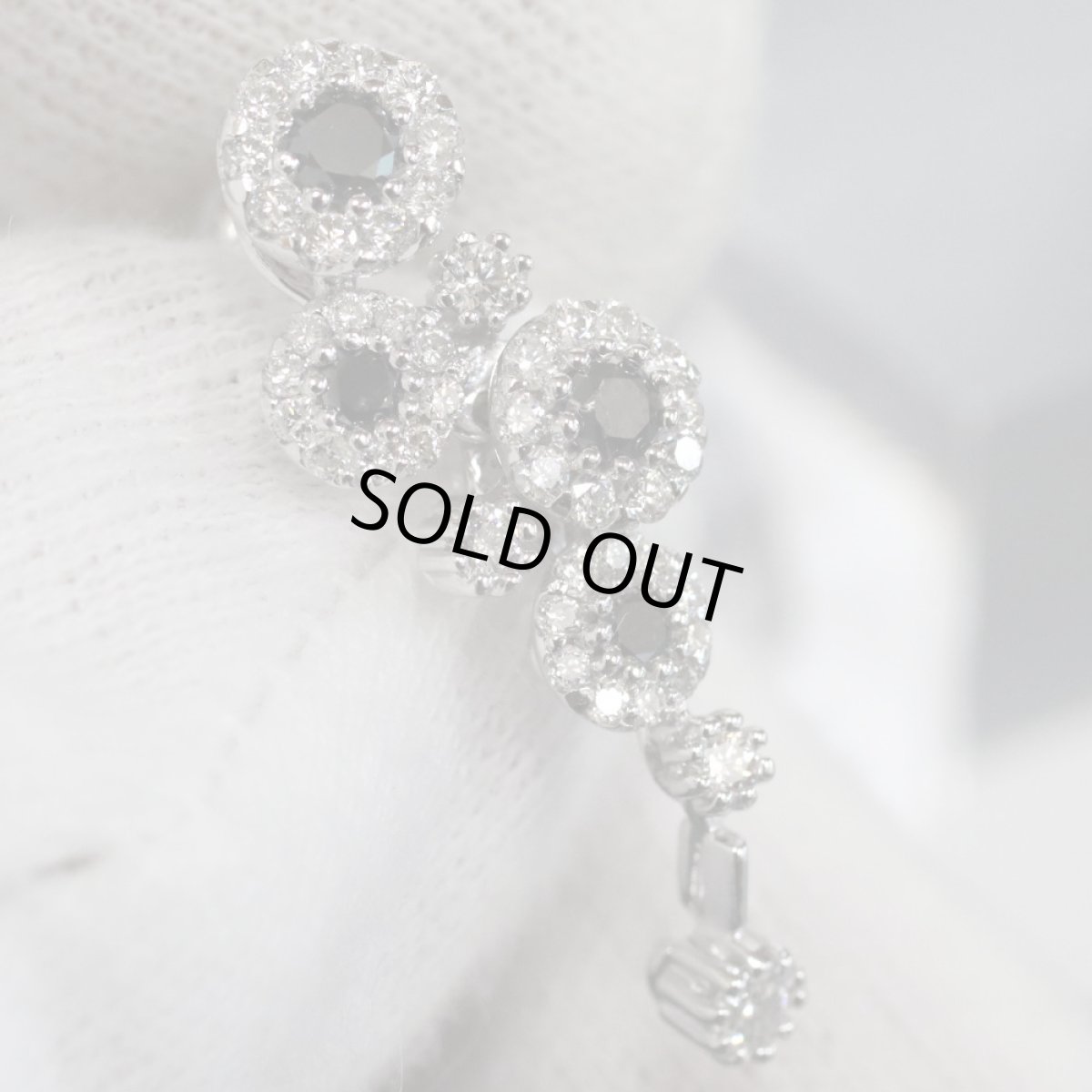 画像3: K18WG/K14WGブラックダイヤモンドピアス D0.45×2 BkD0.20×2 5.4g (3)