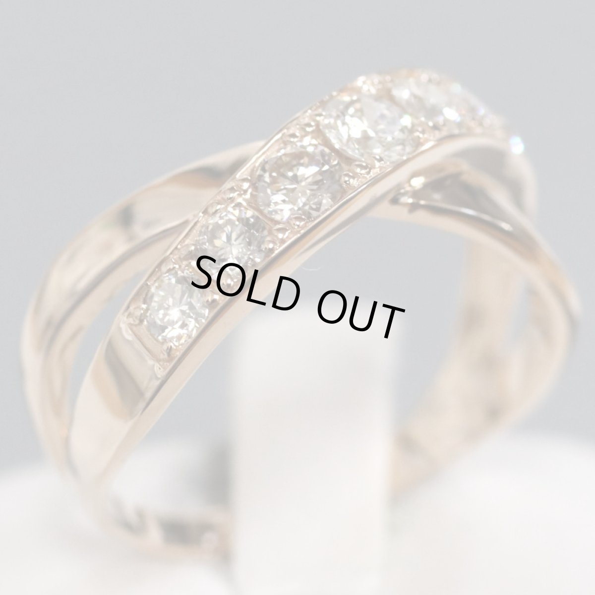 画像1: K18PGダイヤモンドリング D0.80 4.7g #16 (1)