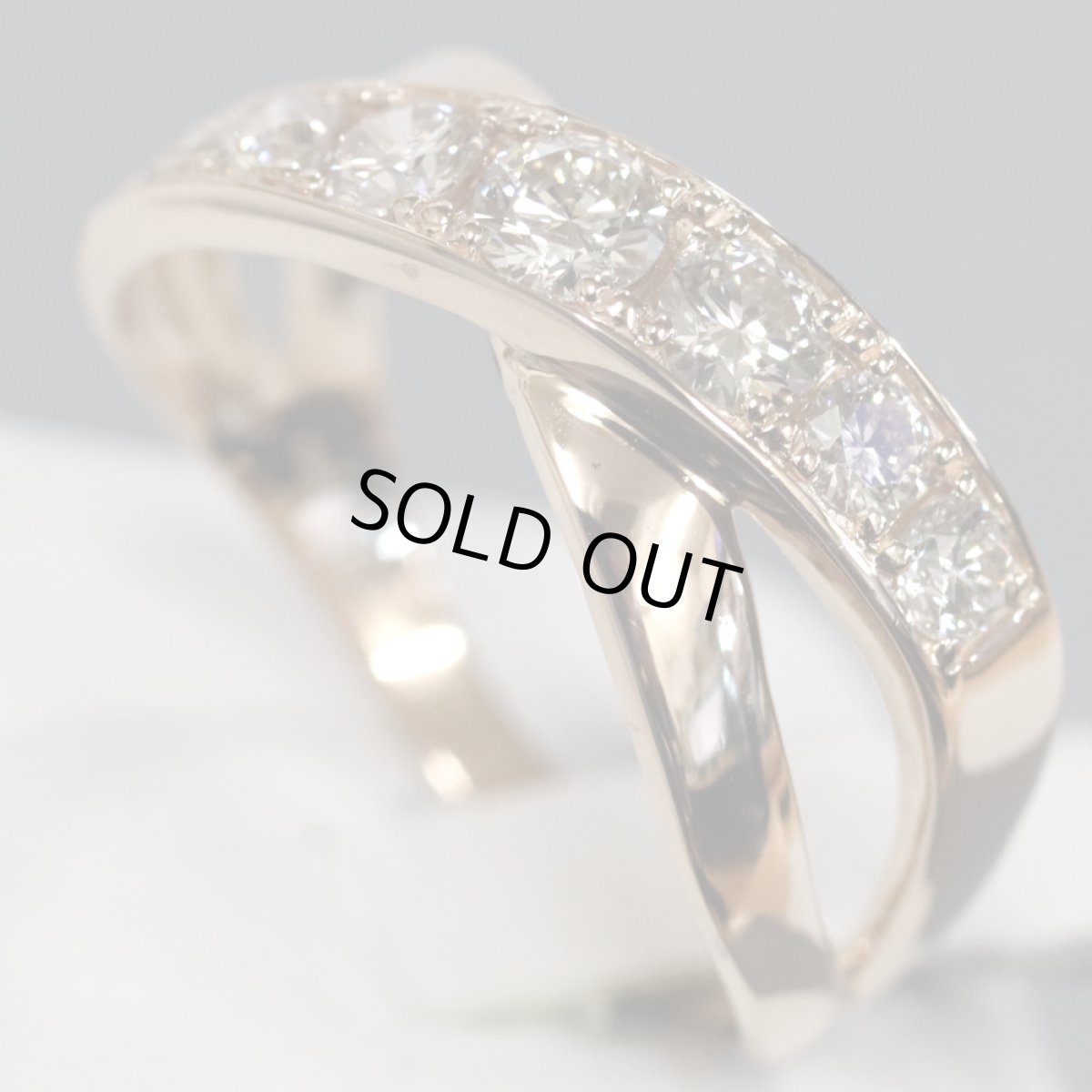 画像2: K18PGダイヤモンドリング D0.80 4.7g #16 (2)