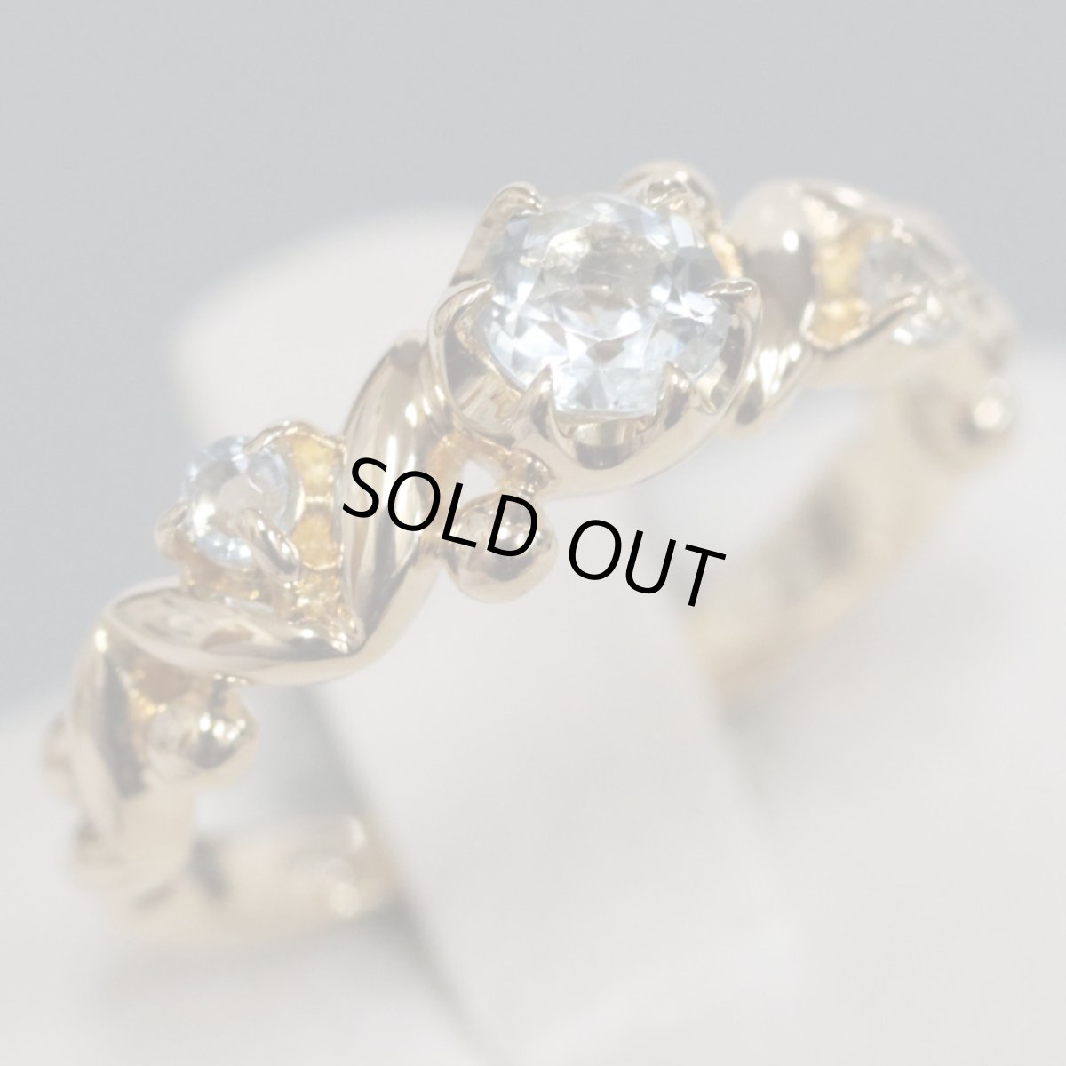 画像1: ヨンドシー K18アクアマリンリング 2.9g #4.5 (1)