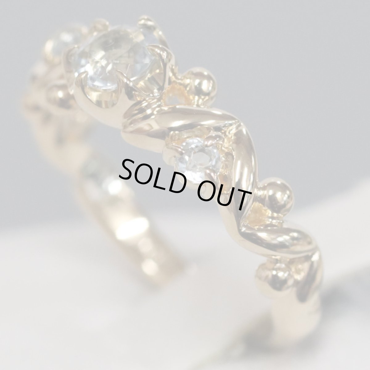 画像2: ヨンドシー K18アクアマリンリング 2.9g #4.5 (2)