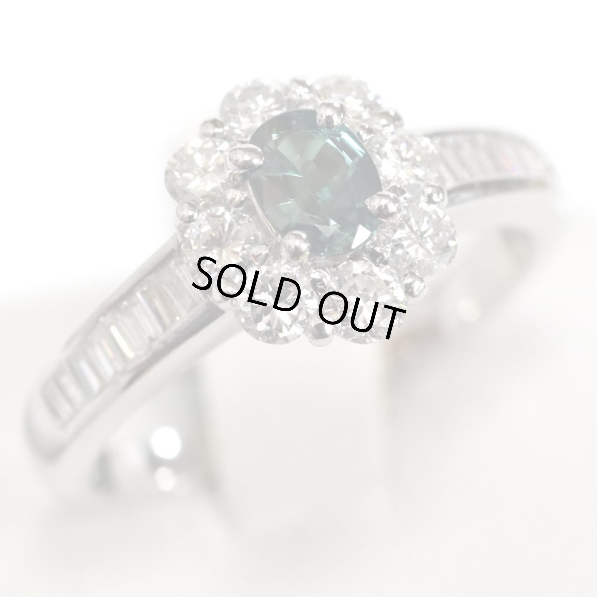 画像3: Pt900アレキサンドライトダイヤモンドリング A0.35 D0.78 4.9g #12 (3)