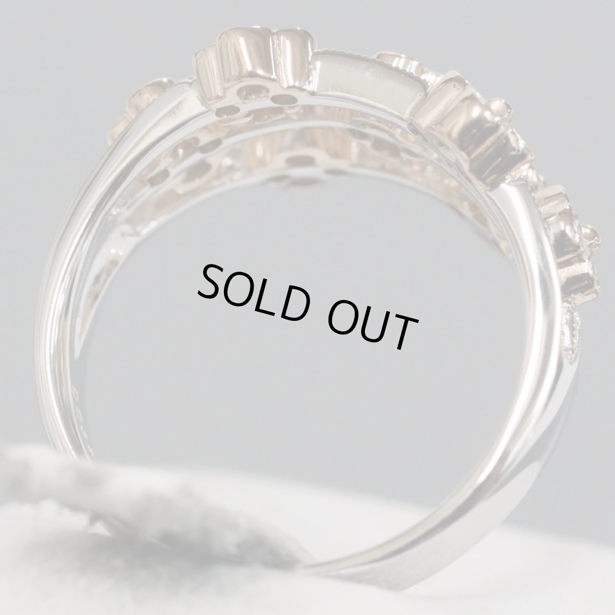 画像5: K18WG/PGダイヤモンドリング フラワーモチーフ D0.32 5.2g #12 (5)