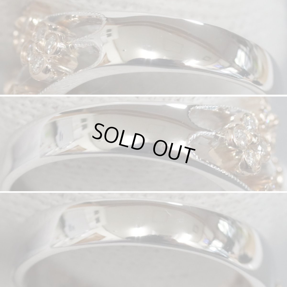 画像6: K18WG/PGダイヤモンドリング フラワーモチーフ D0.32 5.2g #12 (6)