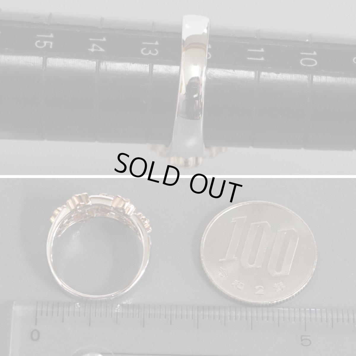 画像8: K18WG/PGダイヤモンドリング フラワーモチーフ D0.32 5.2g #12 (8)