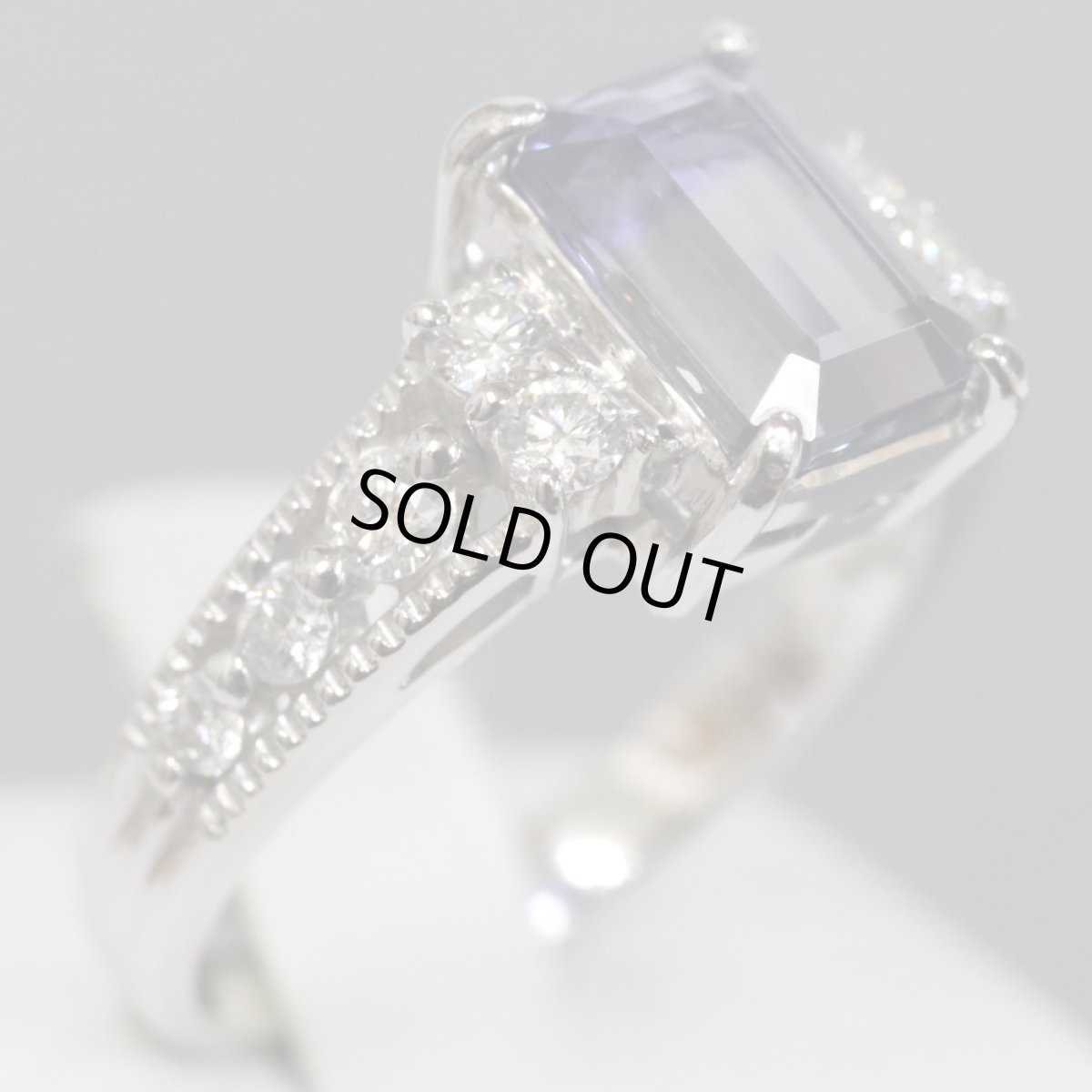 画像2: Pt900バイカラーゾイサイトダイヤモンドリング 2.221 D0.41 5.9g #11 (2)